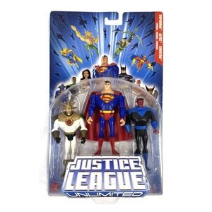 DC Justice League Unlimited 3-Pack Superman Aztec Sinestro 2005 Mattel